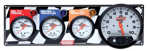 QUICKCAR RACING PRODUCTS Quickcar Racing Products 61-6041 3-1 Gauge Panel OP-WT-OT-Tach 