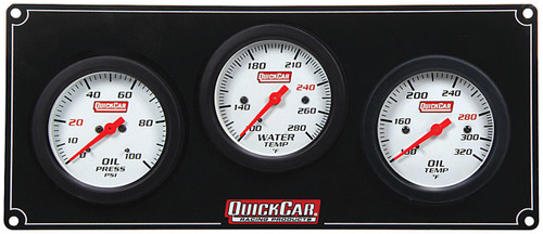 QUICKCAR RACING PRODUCTS Quickcar Racing Products 61-7011 3 Gauge Extreme Panel OP/WT/OT 