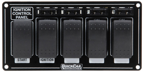 QUICKCAR RACING PRODUCTS Quickcar Racing Products 52-863 Ignition Panel w/ Rocker Switches & Fuses 52-863 