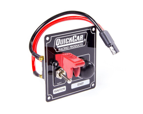 QUICKCAR RACING PRODUCTS Quickcar Racing Products 50-803 Ignition Panel Black w/ Flip Switch 