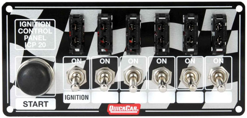 QUICKCAR RACING PRODUCTS Quickcar Racing Products 50-163 Ignition Panel Fused w/Start Button 