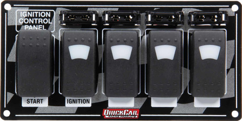 QUICKCAR RACING PRODUCTS Quickcar Racing Products 52-164 Ignition Panel w/ Rocker Switches Fuses & Lights 52-164 