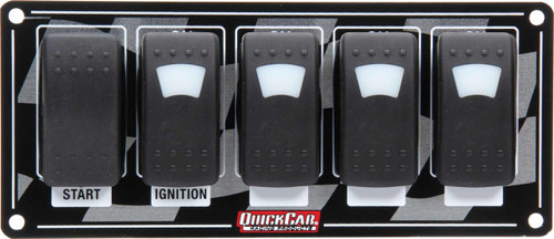 QUICKCAR RACING PRODUCTS Quickcar Racing Products 52-166 Ignition Panel w/ Rocker Switches & Lights 52-166 