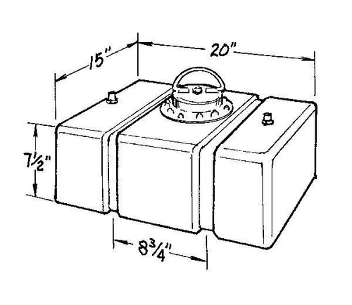  JAZ 8-Gallon Circle Track Black Fuel Cell - With Foam (20"X15"X7-1/2") 