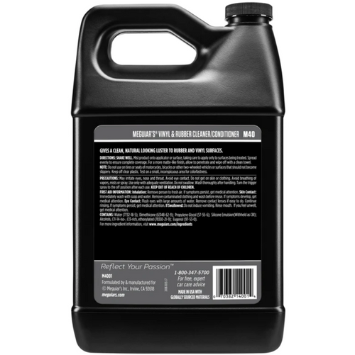 Meguiar's M40 Mirror Glaze Vinyl & Rubber Cleaner & Conditioner - 1 Gallon