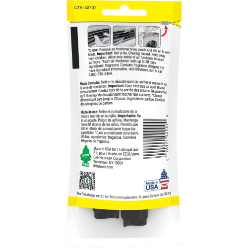 Little Trees Black Ice Scented Air Freshener Vent Wrap For Car & Home - 4 Pack!   Little Trees Black Ice Scented Air Freshener Vent Wrap For Car & Home - 4 Pack!