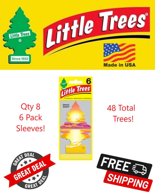  Little Trees U6P-67177-48PACK-6CTS Sunset Beach Hanging Air Freshener for Car & Home 48 Pack! 