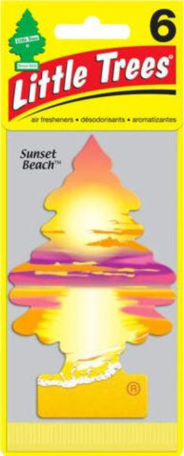  Little Trees U6P-67177 Sunset Beach Hanging Air Freshener for Car & Home 6 Pack! 