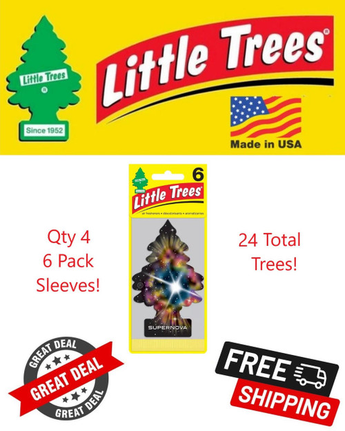  Little Trees U6P-67303-24PACK-6CTS Supernova Hanging Air Freshener for Car & Home 24 Pack! 