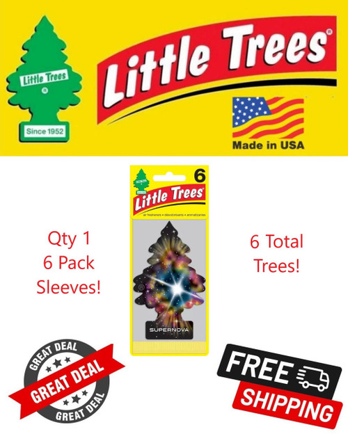  Little Trees U6P-67303 Supernova Hanging Air Freshener for Car & Home 6 Pack! 