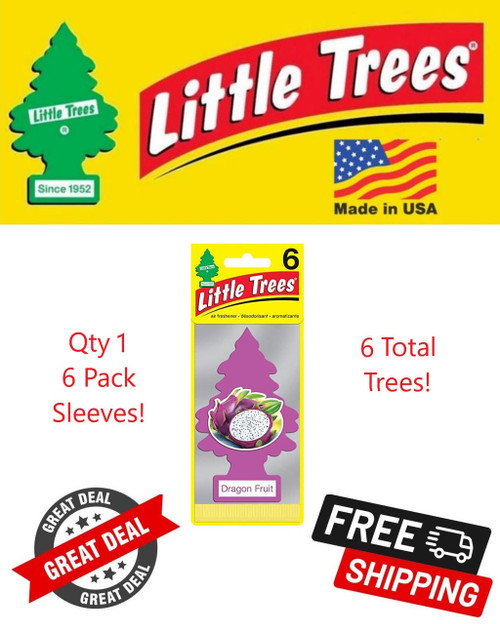  Little Trees U6P-60397 Dragon Fruit Hanging Air Freshener for Car & Home 6 Pack! 