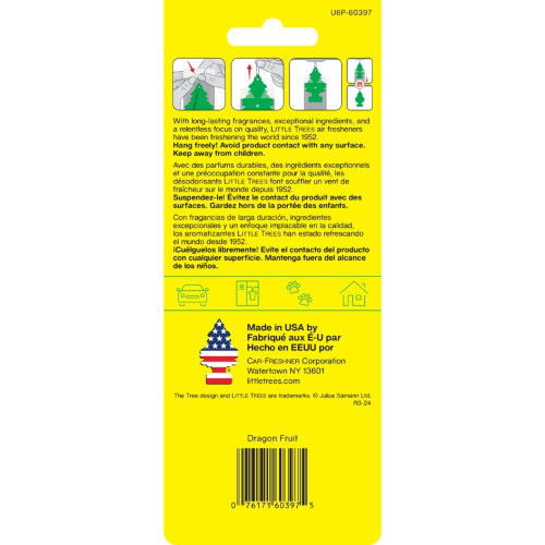  Little Trees Dragon Fruit Hanging Air Freshener For Car & Home 6 Pack! 