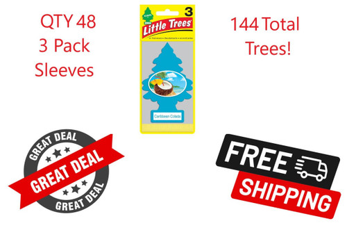  Little Trees U3S-32024-144PACK Caribbean Colada Air Freshener for Car & Home 144 Pack! 