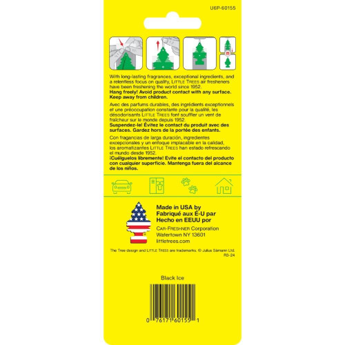  Little Trees Black Ice Hanging Air Freshener For Car & Home 6 Pack! 