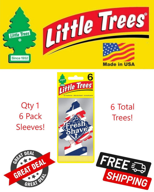  Little Trees 67068 Fresh Shave Hanging Air Freshener for Car & Home 6 Pack! 