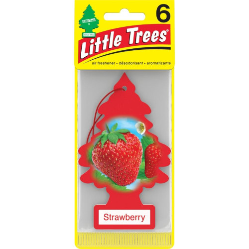  Little Trees Strawberry Hanging Air Freshener For Car & Home 6 Pack! 