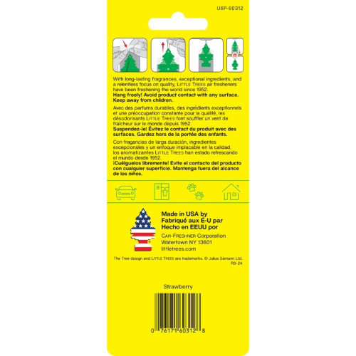 Little Trees Strawberry Hanging Air Freshener For Car & Home 6 Pack!   Little Trees Strawberry Hanging Air Freshener For Car & Home 6 Pack!