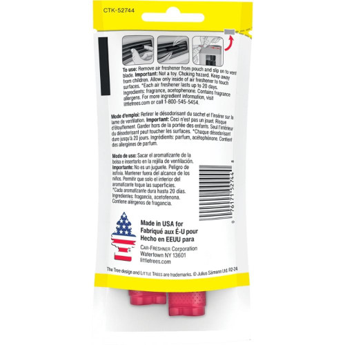  Little Trees Watermelon Scent Air Freshener Vent Wrap For Car & Home - 4 Pack! 