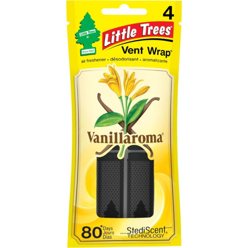  Little Trees Vanillaroma Scent Air Freshener Vent Wrap For Car & Home - 4 Pack! 