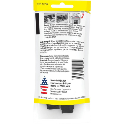  Little Trees Vanillaroma Scent Air Freshener Vent Wrap For Car & Home - 4 Pack! 