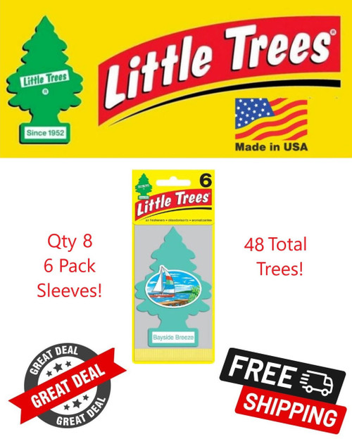  Little Trees U6P-67121-48PACK Bayside Breeze Hanging Air Freshener for Car & Home 48 Pack! 