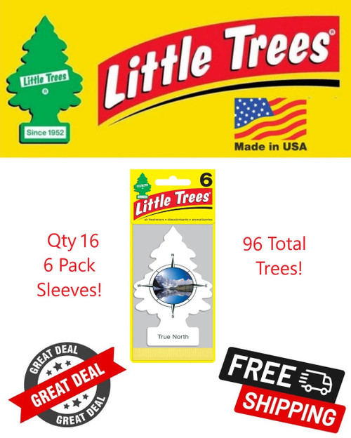  Little Trees U6P-67146-96PACK-6CTS True North Hanging Air Freshener for Car & Home 96 Pack! 