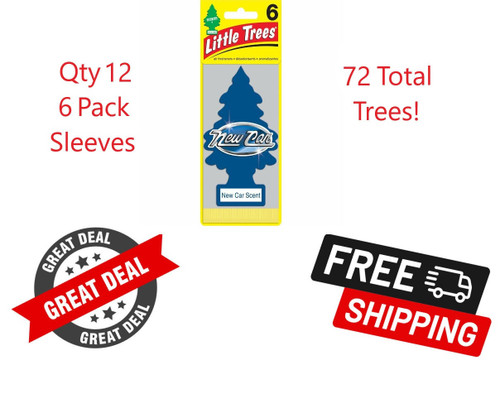  Little Trees U6P-60189-72PACK-6CTS New Car Scent Hanging Air Freshener for Car/Home 72 Pack! 