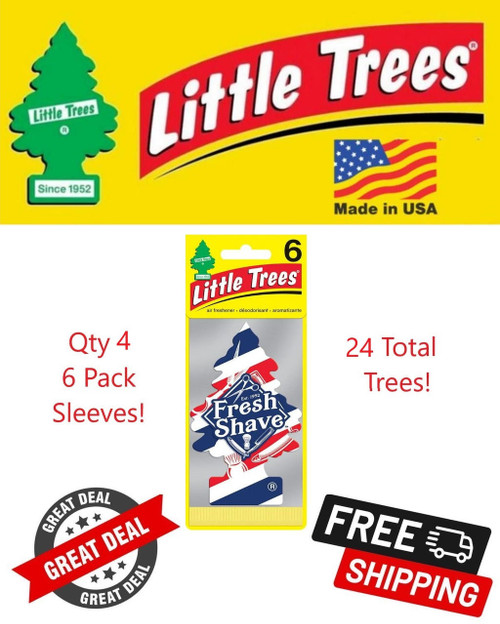  Little Trees 67068-24PACK-6CTS Fresh Shave Hanging Air Freshener for Car & Home 24 Pack! 