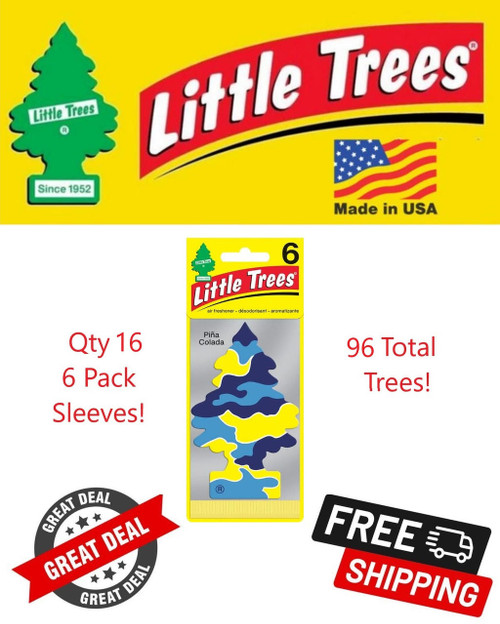  Little Trees 60967-96PACK-6CTS Pina Colada Hanging Air Freshener for Car & Home 96 Pack! 