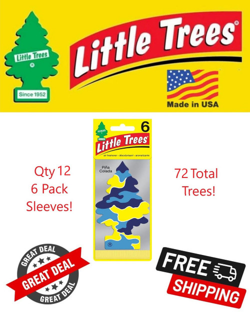  Little Trees 60967-72PACK-6CTS Pina Colada Hanging Air Freshener for Car & Home 72 Pack! 