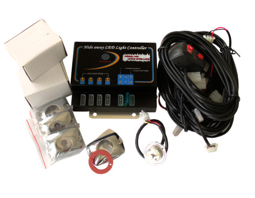 Race Sport Rs-Rte3-307B(A) 4-Led Hi-Power Strobe Light Kit W/ Controller &Amp; Hardware (Amber)