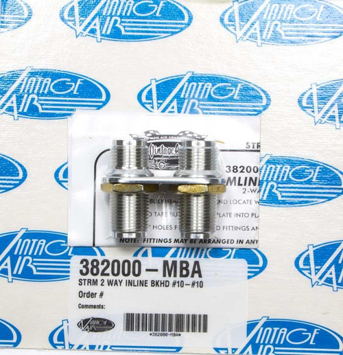 VINTAGE AIR Vintage Air 2 Way In Line Bulkhead #10 And #10 O-Ring 382000-Mba 