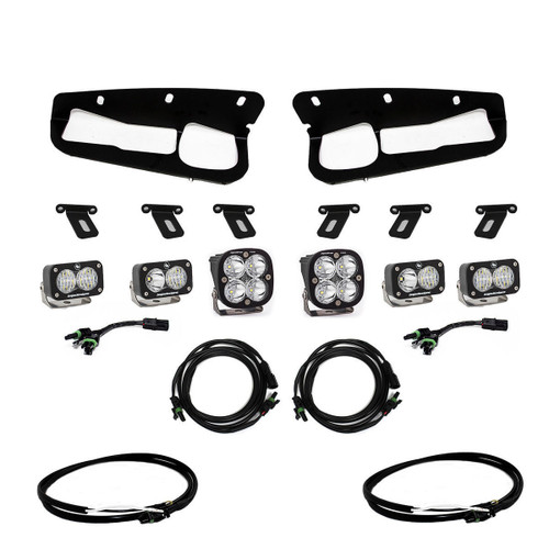  Baja Designs 21-23 Ford Bronco Squadron Pro/Dual S2 Sport Steel Bumper Fog Pocket Light Kit With Upfitter Wiring 