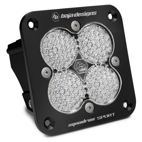  Baja Designs Squadron Sport Black Flush Mount Led Auxiliary Work/Scene Light Pod - Clear Lens 