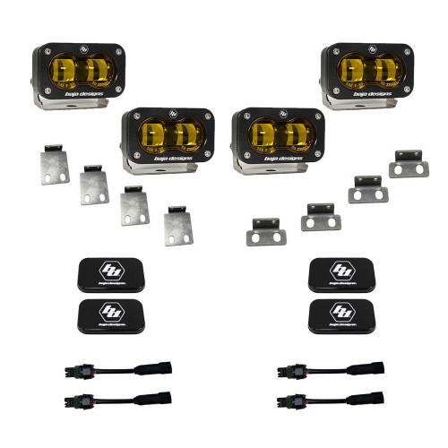  Baja Designs 21-23 Ford Raptor S2 Sae Dual Fog Pocket Kit - Amber Lens 