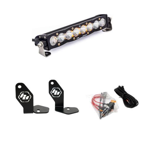  Baja Designs 22-24 Polaris Rzr Pro R S8 10" Hood Mount Light Bar Kit - Clear Lens 