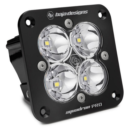  Baja Designs Squadron Pro Black Flush Mount Led Auxiliary Spot Light Pod - Clear Lens 