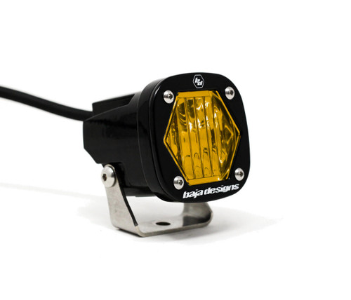  Baja Designs S1 Black Led Auxiliary Light Pod - Wide Cornering Beam With Amber Lens 