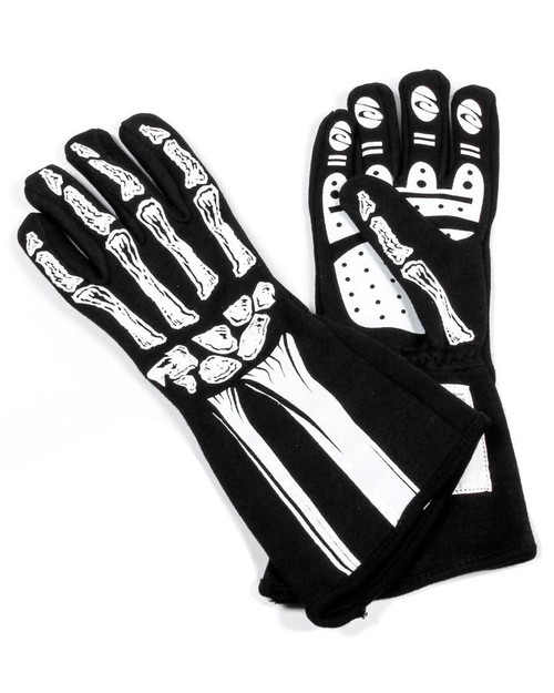 RJS SAFETY Rjs Safety Double Layer White Skeleton Gloves Small 