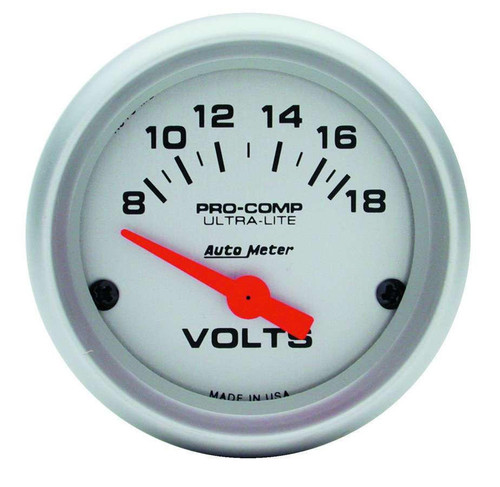  Autometer 2-1/16 Mini Ultralite Voltmeter 