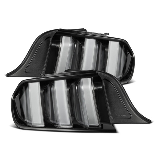  Alpharex 15-23 Ford Mustang Nova-Series Prismatic Led Tail Lights - Black/Clear 