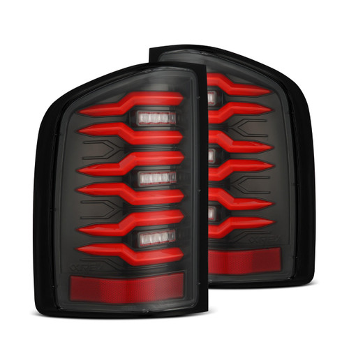  Alpharex 07-13 Chevy Silverado Luxx-Series Led Tail Lights - Black/Red 