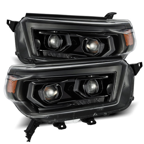  Alpharex 10-13 Toyota 4Runner Luxx-Series Projector Headlights - Alpha Black 