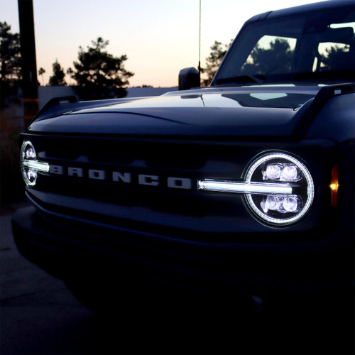  Alpharex 21-24 Ford Bronco / 22-24 Bronco Raptor Nova-Series Led Projector Headlights - Alpha Black 