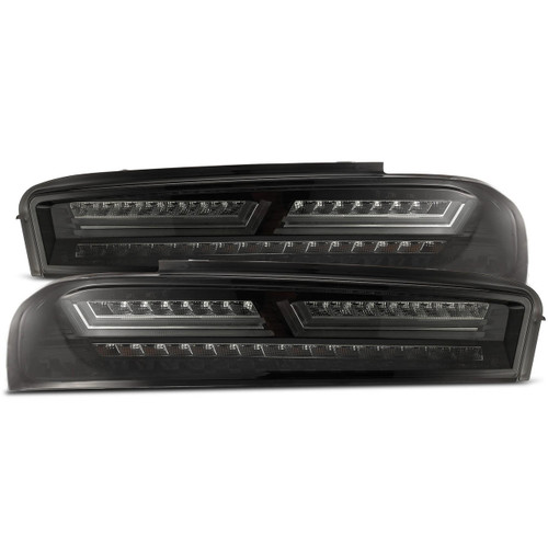  Alpharex 16-18 Chevrolet Camaro Pro-Series Led Tail Lights - Jet Black 