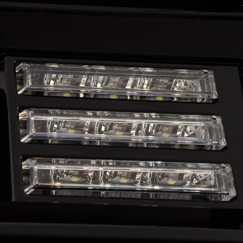 Alpharex 14-18 Gmc Sierra Luxx-Series Led Projector Headlights - Alpha Black   Alpharex 14-18 Gmc Sierra Luxx-Series Led Projector Headlights - Alpha Black