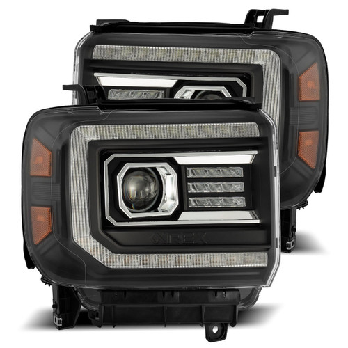  Alpharex 14-18 Gmc Sierra Pro-Series Halogen Projector Headlights - Black 