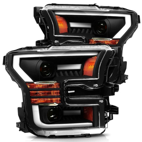  Alpharex 15-17 Ford F150 / 17-20 Ford F150 Raptor Luxx-Series Led Projector Headlights - Black 