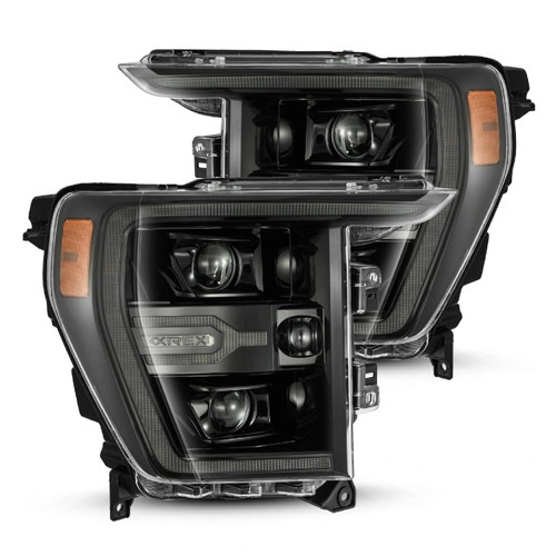  Alpharex 21-23 Ford F150 / 21-23 Ford F150 Raptor Luxx-Series Led Projector Headlights - Alpha Black 