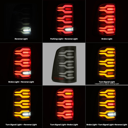 Alpharex 19-24 Ram 1500 Luxx-Series Led Tail Lights - Black   Alpharex 19-24 Ram 1500 Luxx-Series Led Tail Lights - Black